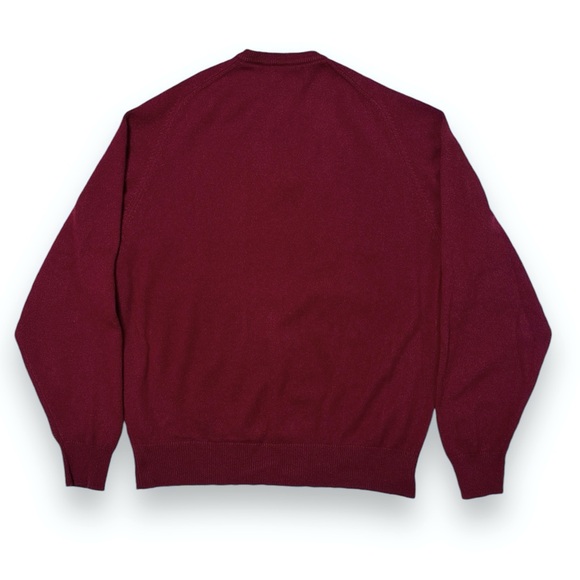 BROOKS BROTHERS 100% Cashmere V Neck Sweater Vintage 90s Burgundy - Picture 3 of 7